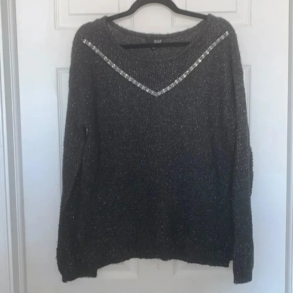 A.N.A Gray Metallic Sparkled Sweater